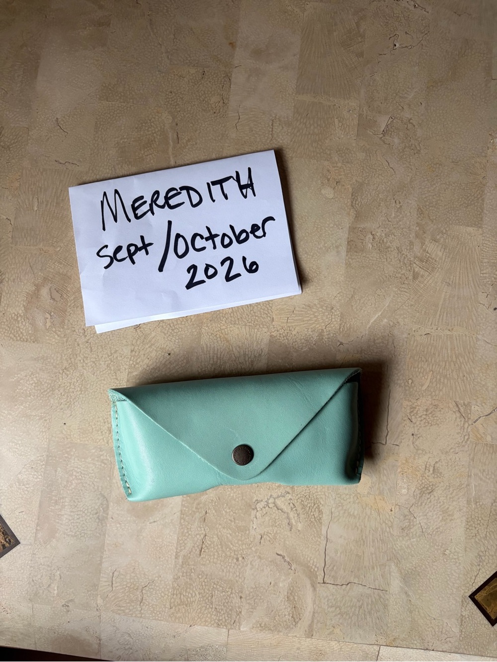 Portland Leather Mint Eyeglass Case